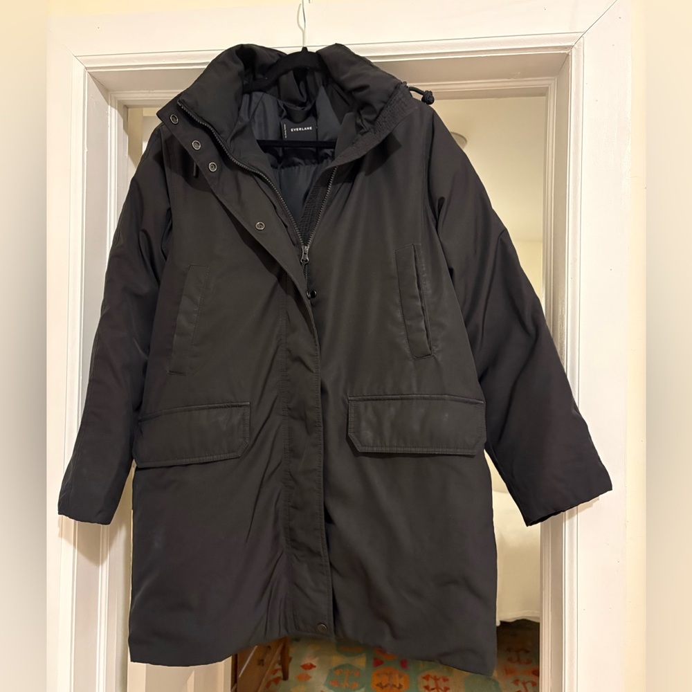 Everlane Black ReNew Puffer Parka with Hood